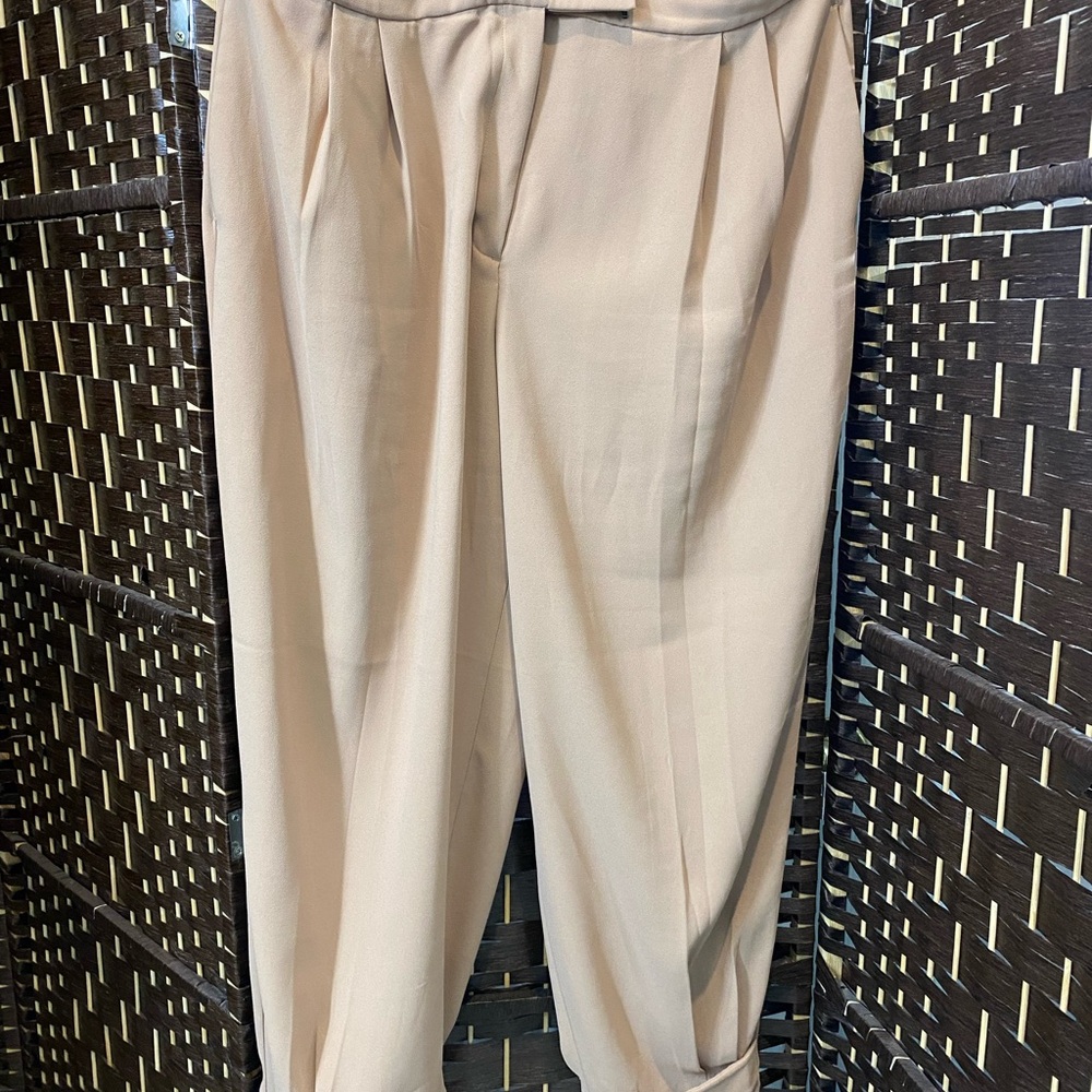 Express Women’s Light Beige Pleated Dress Pants